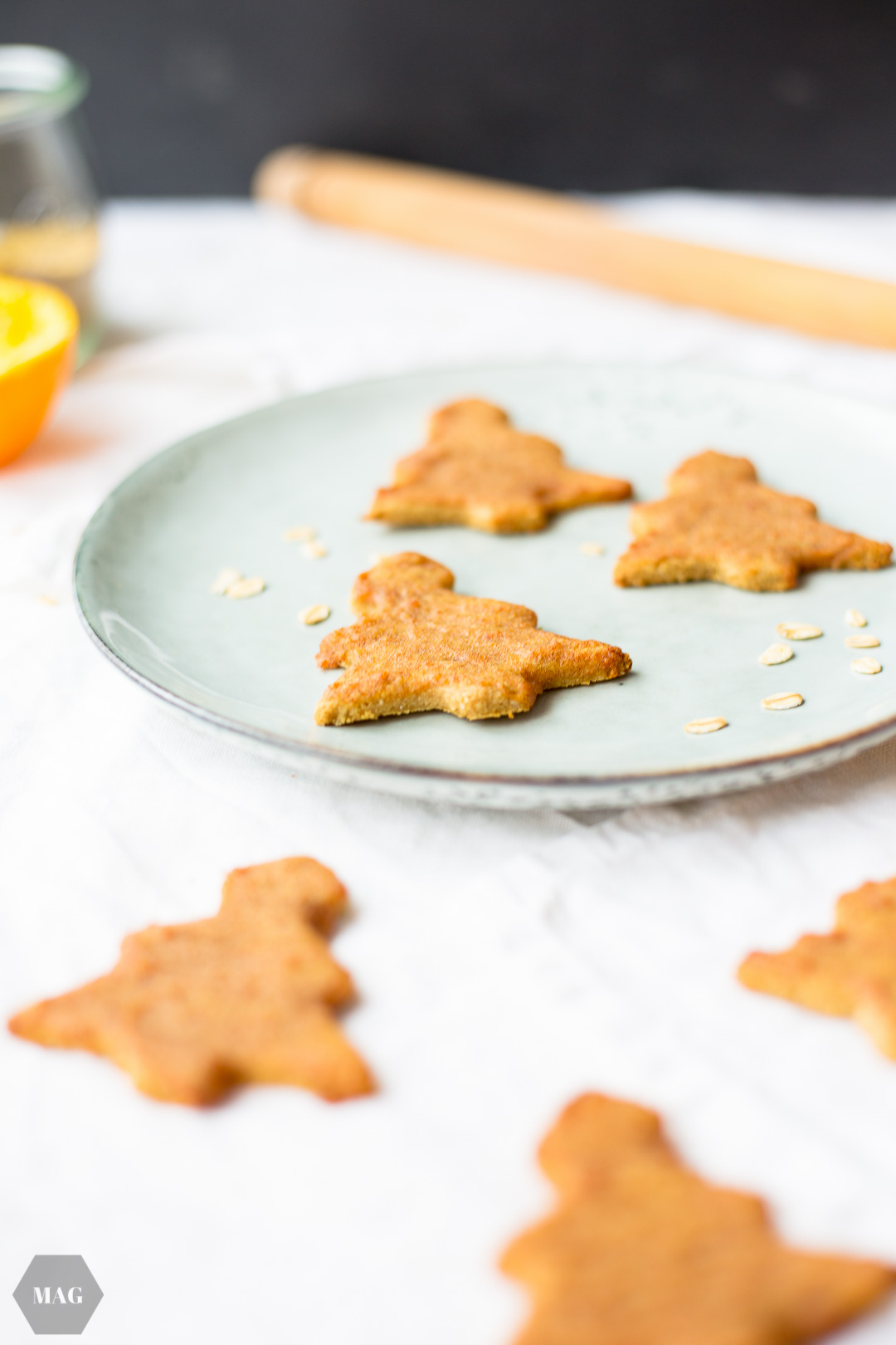 hafer-tannenbäume, haferkekse, weihnachtskekse, vegane kekse, grundrezept kekse, ausstechkekse