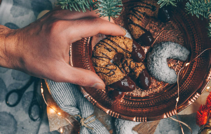 Haselnuss-Vanille-Kipferl, Haselnuss Kekse vegan, Haselnuss Vanille Kipferl vegan, vegane Weihnachtskekse, vegane Kekse Weihnachten, backen Weihnachten vegan, Kekse einfach vegan