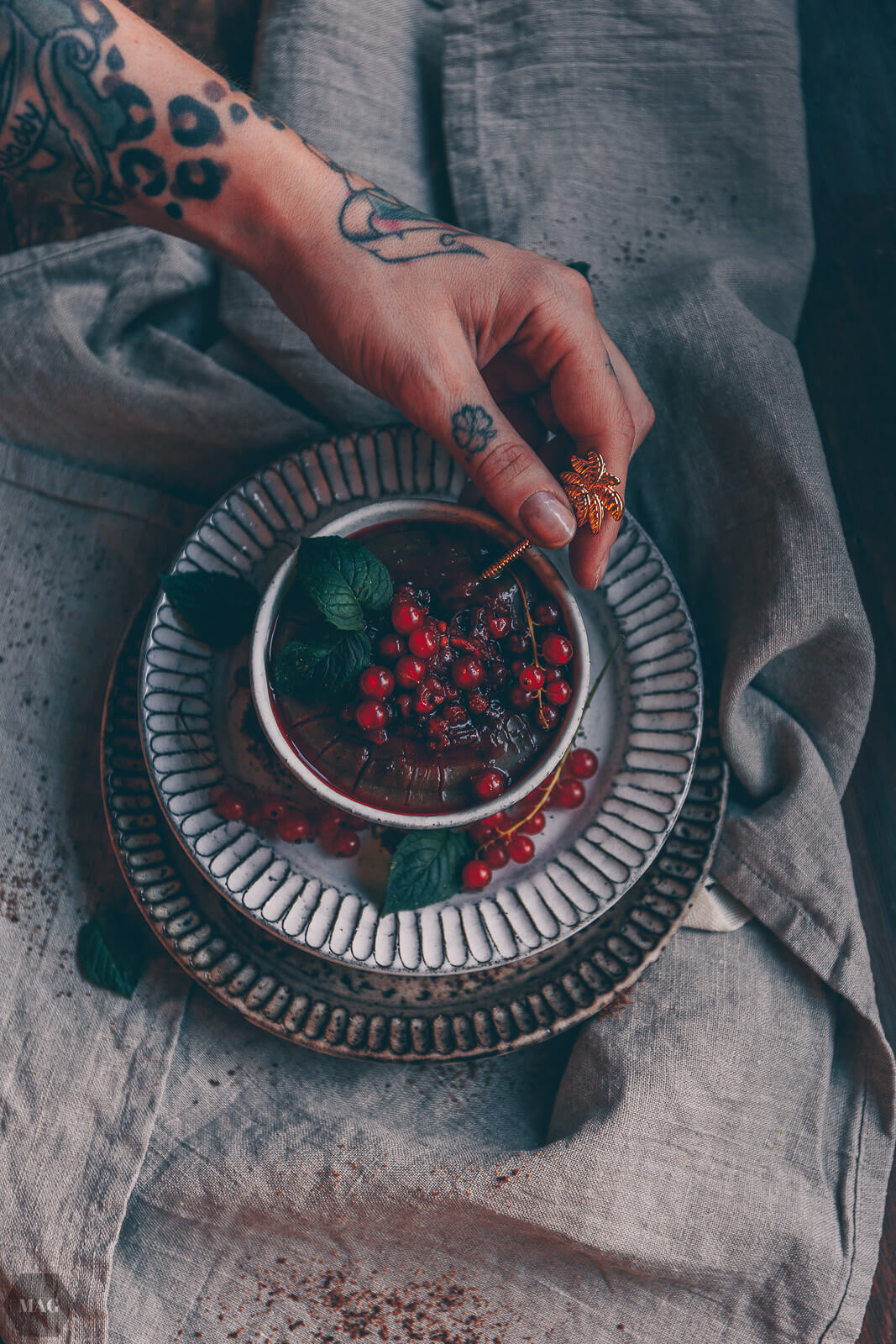 Dunkler veganer Vanillepudding mit Johannisbeeren - Mehr als Grünzeug